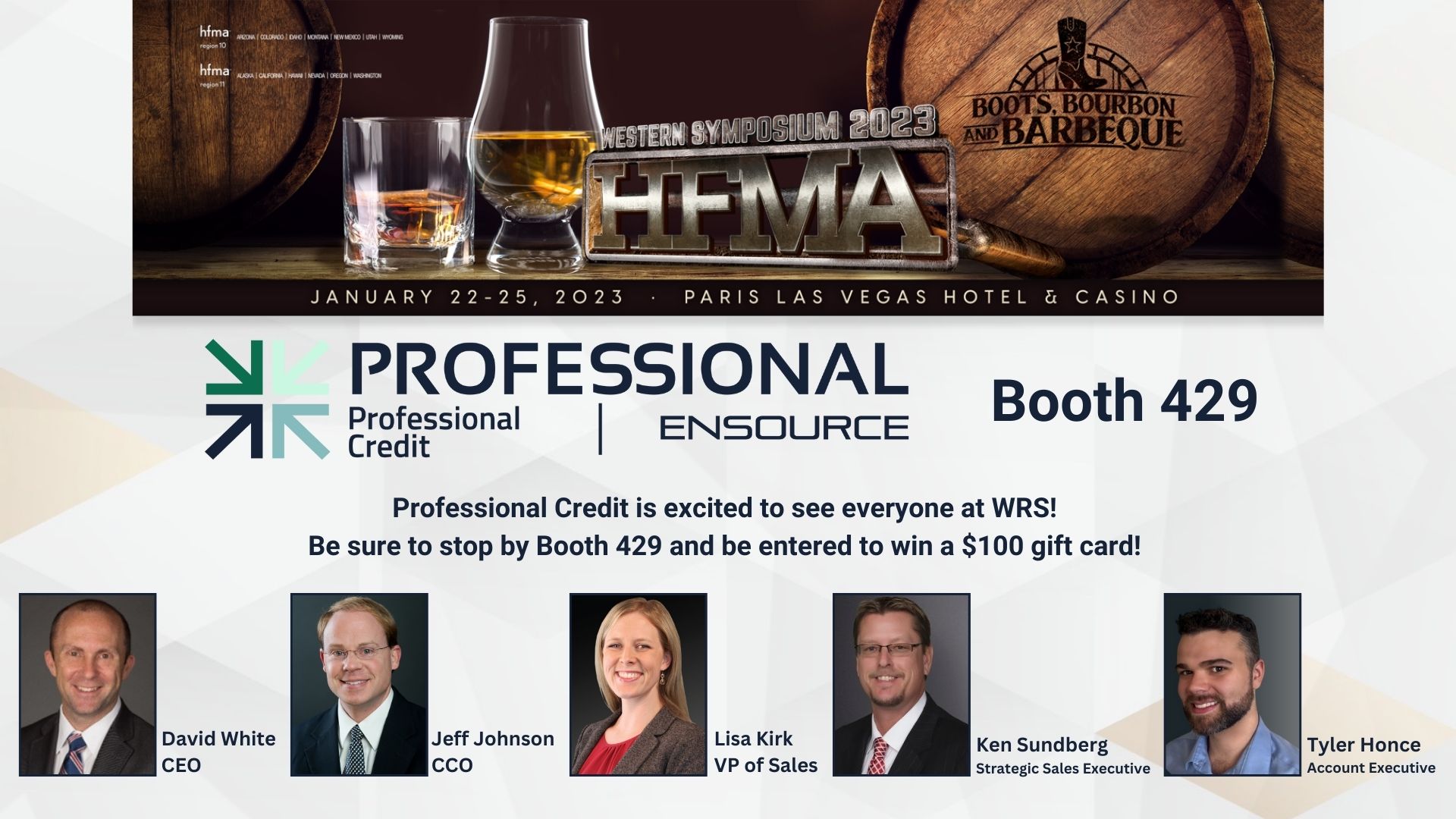 Professional Credit Gold Sponsors and Exhibitors at 24th HFMA Western